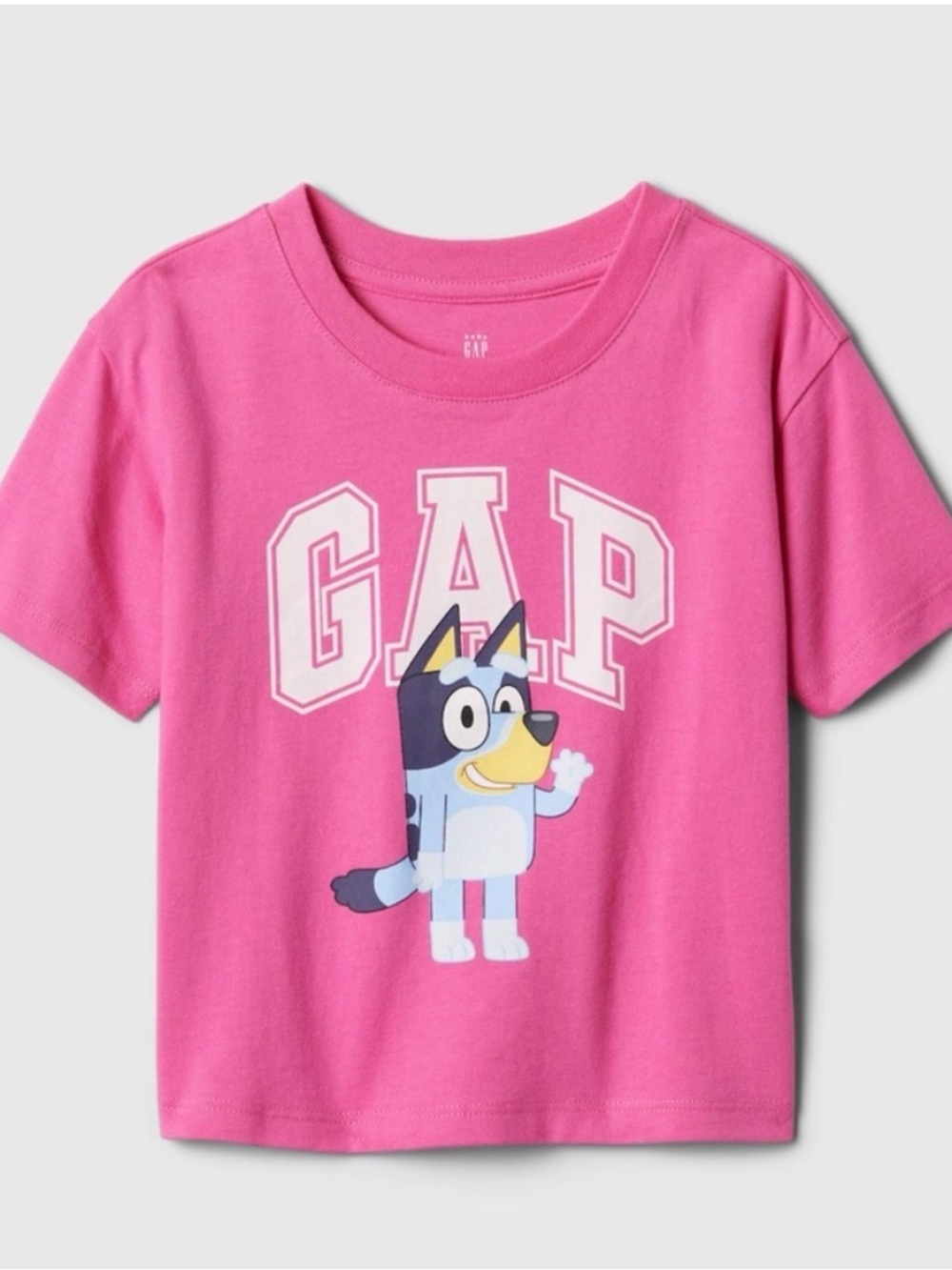 GAP Pink Short-Sleeve Tee with Cartoon Pup Graphic